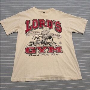 Vintage 90s White Lord’s Gym Bench Press This Shirt